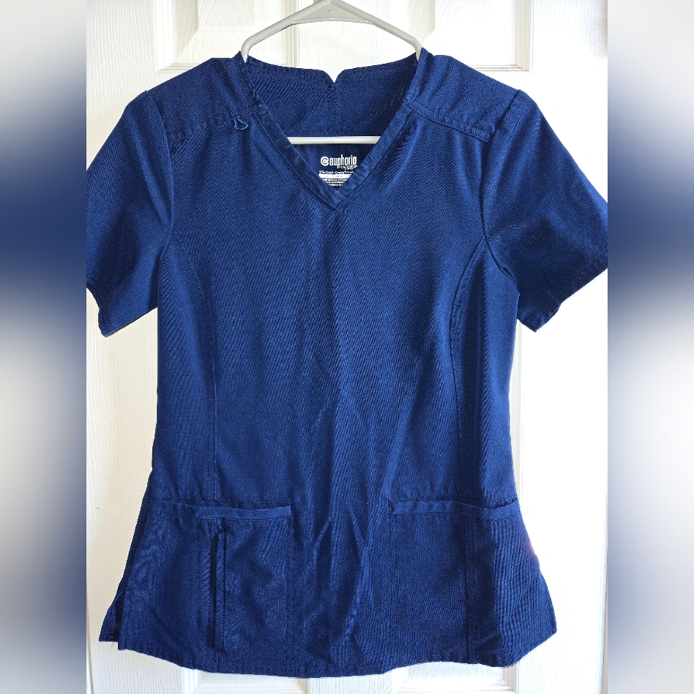 Cherokee Euphoria Navy Scrub Top